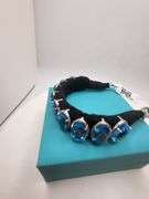 New! +47 ctw all natural topaz and 1.37ct diamond weaved on fabric bracelet