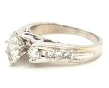 18kt White gold 0.50ct marquise and 0.45ctw round brilliant cut and princess cut engagement ring