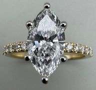 14K Two-Tone Gold Marquise Lab Diamond Ring of 1.86ct