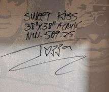 "sweet kiss" Extremely Collectible Jozza 'One of a kind' Mixed Media on Canvas very large