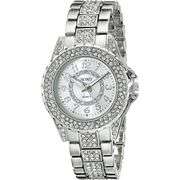 Sparkling Silver-Tone Rhinestone Bracelet Watch