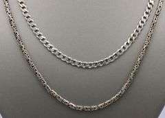 Group lot of 2 Vintage 925 sterling silver necklaces