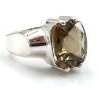 925 Sterling silver smokey quartz ring