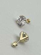 14KT Yellow Gold Cubic Zirconia Stud Earrings