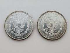1880-S & 1881-S Morgan Silver Dollars, UNC