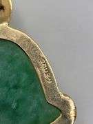 Antique 14KT Yellow Gold Hand Carved Jade Buddha Pendant