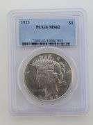 1923 Silver Peace Dollar, PCGS MS62