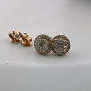 CERTIFIED BRAND NEW 14K YELLOW GOLD DIAMOND STUDS