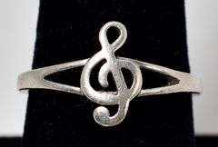 Music Note Ring in Sterling Silver