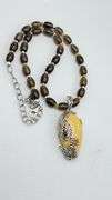 925 sterling Silver Carolyn Pollack Yellow Jasper With Citrine On lay Details With Smokey Quartz Bea