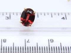 14kt Yellow Gold oval Garnet Stud Earrings