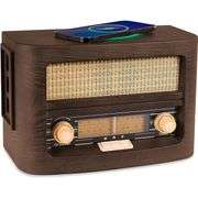Handcrafted Ashwood Cabinet Radio with Wireless Charging & Bluetooth