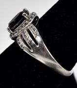 Green Gemstone and CZ Gemstone Ring in Sterling Silver