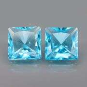 Matched size! 9.94 carats! Vibrant VS grade Swiss blue Topaz set!