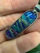 Sterling Silver 925 One of a Kind Dichroic Glass Pendant