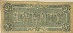Choice Near Unc Feb 1864 Series $20 CSA  Note