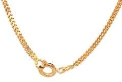 18kt Yellow gold wheat chain necklace