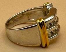 14K Two-Tone Wedding Band of 1.50ct