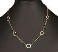 Roberto Coin 0.15ctw Diamond Flat Open Two Tone Station Necklace in 18K