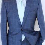Phenomenal Slim Fit Window Pane Suit, Made In Italy