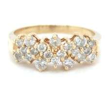 14kt Yellow gold 0.45ctw diamond cluster ring