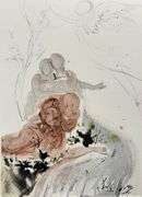 Highly Collectible and Rare Salvador Dali Original Lithograph from the 'Biblia Sacra' Suite