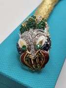 investment! Dragon bracelet !Extremely unique and rare18KT Gold Bejeweled Dragon Bracelet