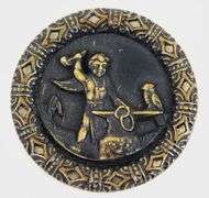 Rare Antique Large Cherub & Bird Button