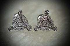 Versatile Pair of 14K White Gold and Diamond Earrings