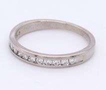 14kt White gold channel set diamond band