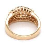 14kt Yellow gold 1ctw marquise and round brilliant cut 3 row diamond band