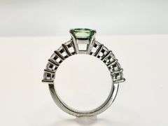 14 Kt White Gold 2.5 Ct Emerald Green Fire Moissanite Ring