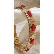 24K Gold Peacock with Swarovski & Ruby Bracelet