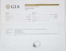 GIA Certified Blue Sapphire & Diamond Three Stone Ring
