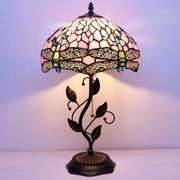 Pink Dragonfly Stained Glass Table Lamp