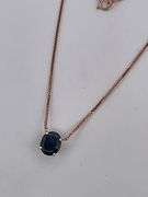 CERTIFIED 14K ROSE GOLD NECKLACE WITH NATURAL SAPPHIRE
