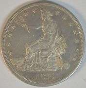 Super Rare and Valuable 1875-CC Trade Silver Dollar. BU, cleaned