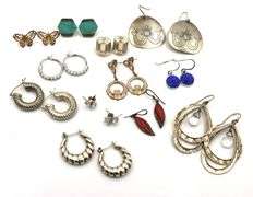 Group lot of Vintage 925 sterling silver earrings