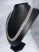 Huge 83.2 Gram 14 Kt White Gold Plated Miami Cuban Link Necklace