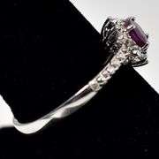 Ruby and Diamond Ring in Sterling Silver