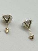 14KT Yellow Gold Cubic Zirconia Stud Earrings