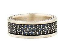 David Yurman 2.62ctw Pave Sapphire Streamline Three Row Band Ring in Sterling