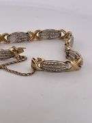 CERTIFIED 14K YELLOW AND WHITE GOLD DIAMOND BRACELET