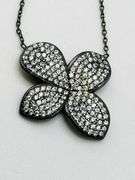 925 Black Rhodium Sterling Silver Fiore Pendant Necklace