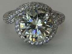 14K White Gold Designer 4.79 Ct Diamond Engagement Ring