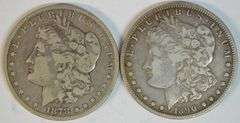 Pair of handsome Carson City Morgan Silver Dollars from 1878-CC & 1890-CC