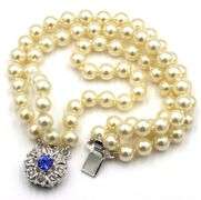 Camrose & Kross JBK faux pearl and blue Swarovski crystal necklace and matching bracelet