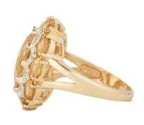 Le Vian Oval Citrine and 0.20ctw Diamond Double Frame Cocktail Ring in 14K