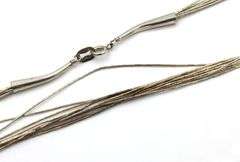 Set of Vintage 925 sterling silver multi strand necklace, bracelet and dangle earrings