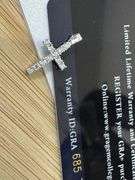 Rhodium Plated 925 Sterling Silver Moissanite Cross Pendant